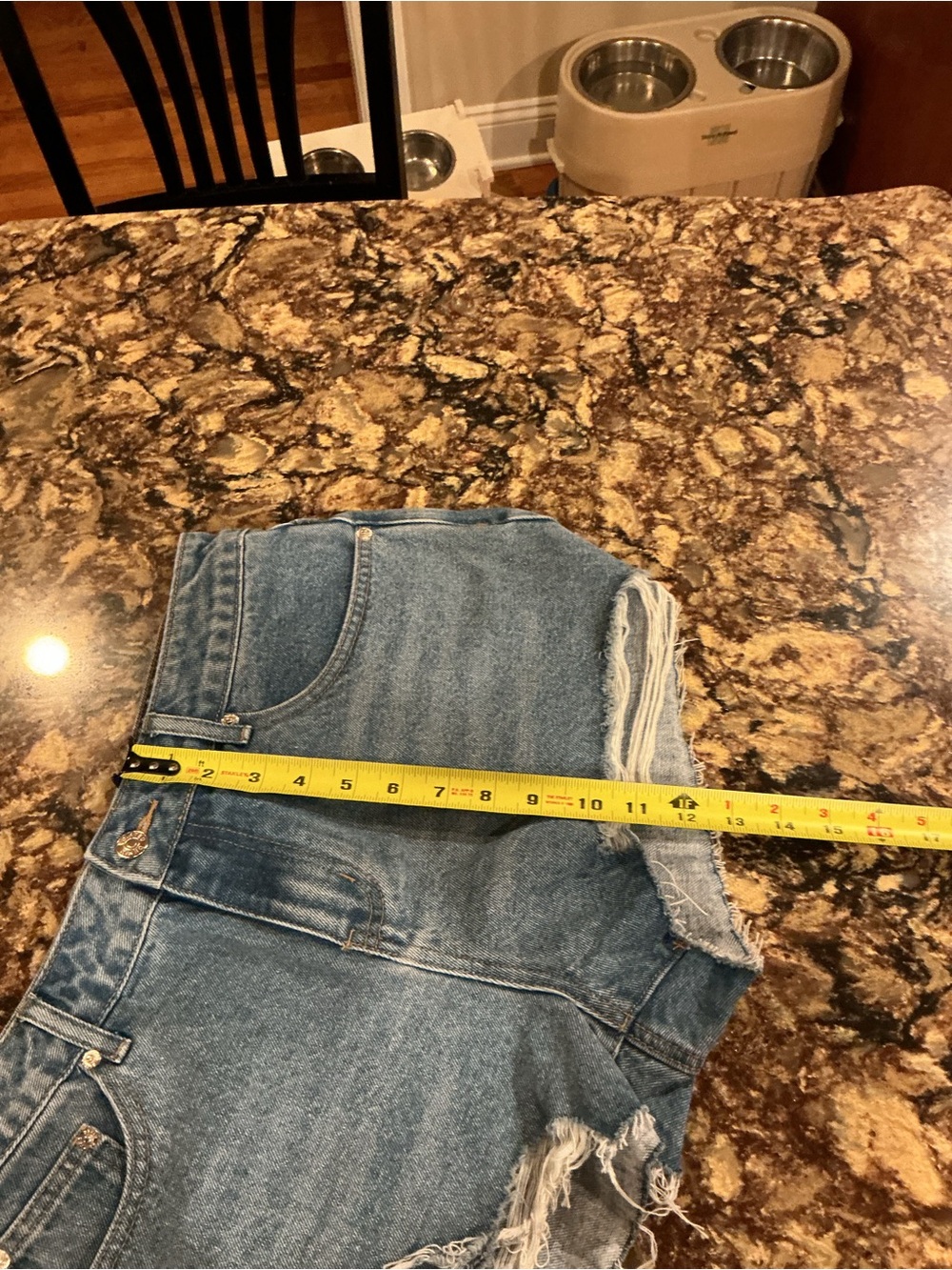 Edikted Mid Rise Distressed Denim Shorts - Picture 8 of 9